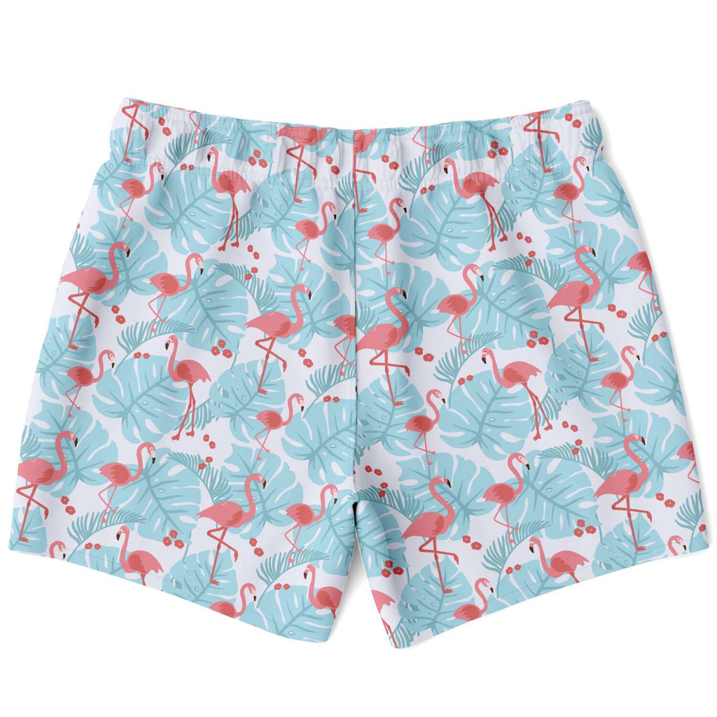 Flamingo Blue Floral Swim Trunks