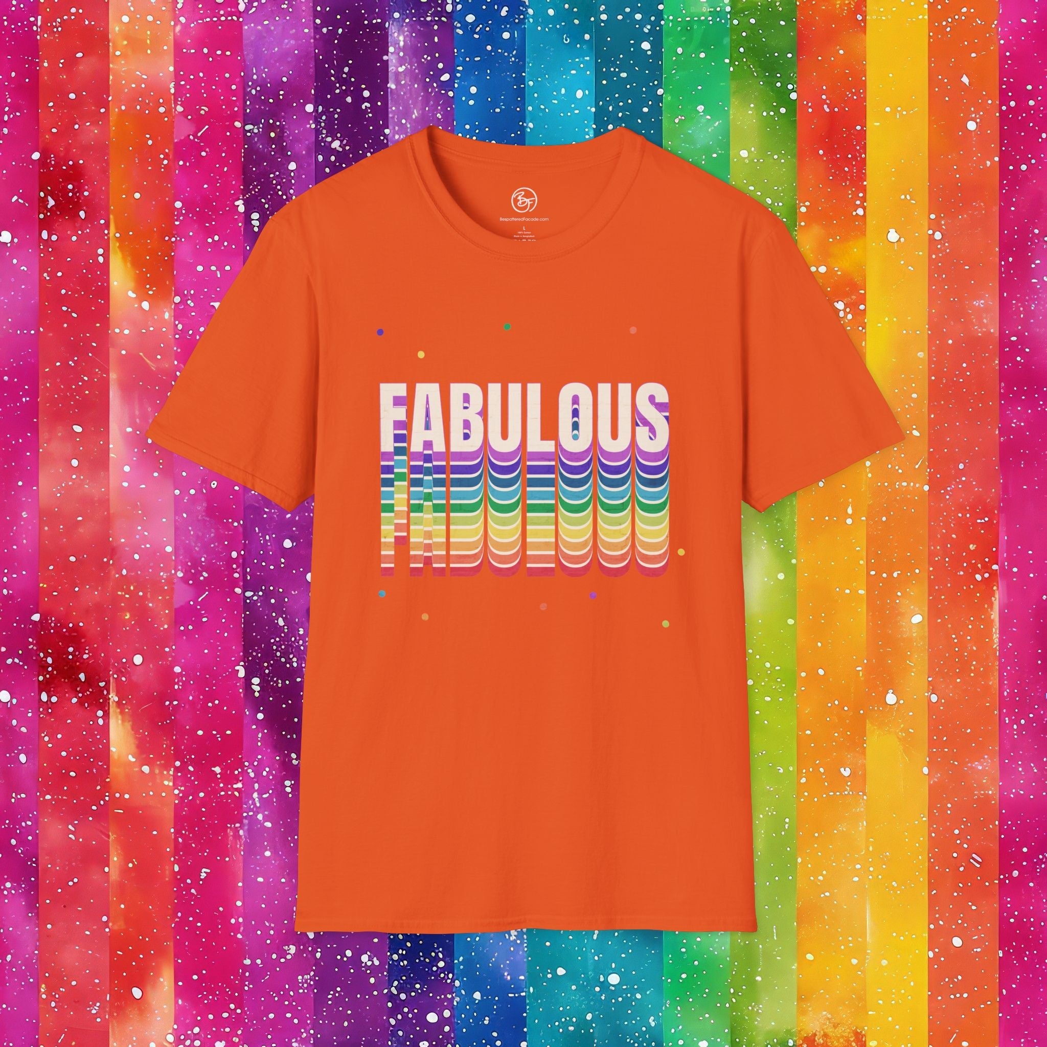Bespattered Facade Rainbow Fabulous Unisex Softstyle T-Shirt