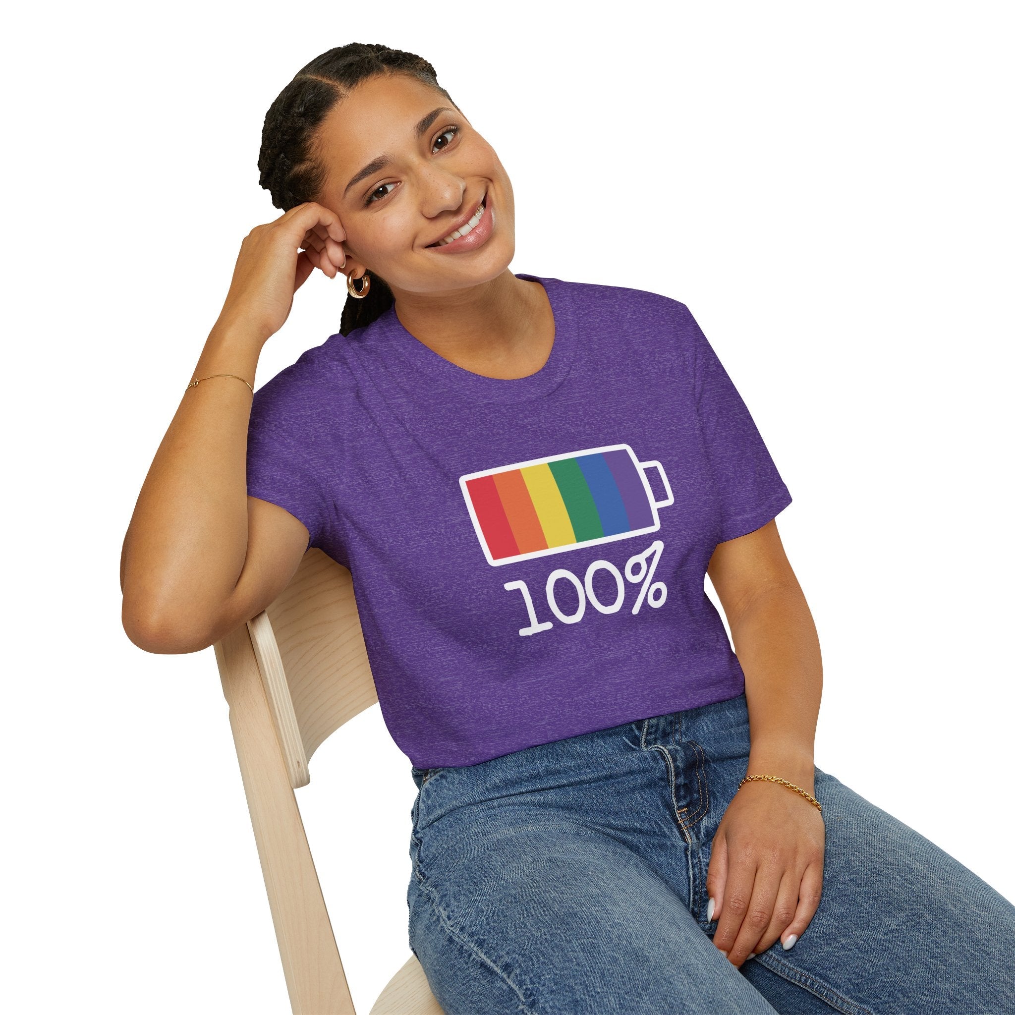Bespattered Facade Rainbow Battery Unisex Softstyle T-Shirt