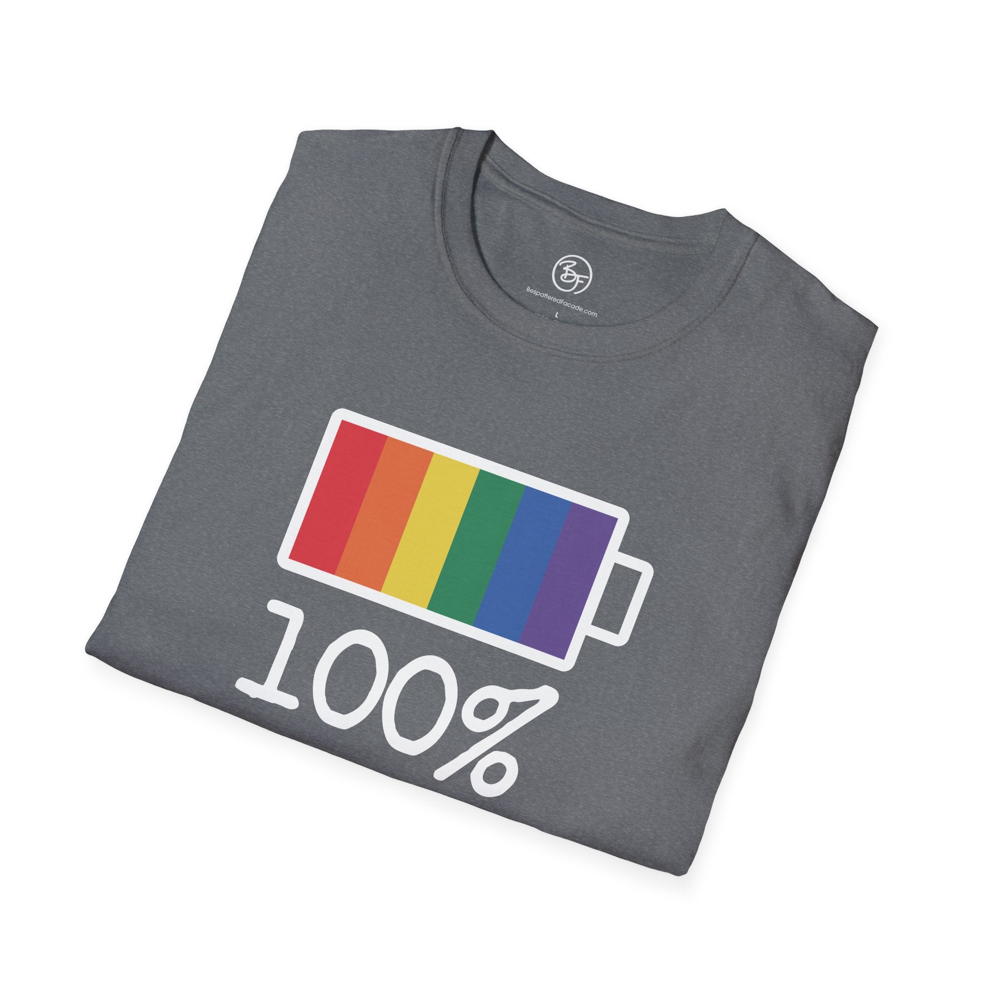 Bespattered Facade Rainbow Battery Unisex Softstyle T-Shirt