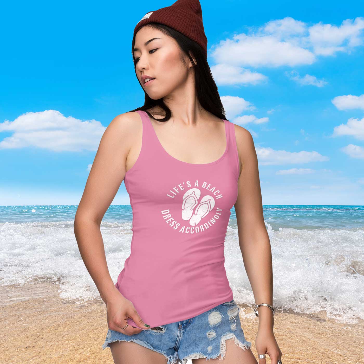 Life's A Beach 🌴 Garment-Dyed Beach Vibes Tank Top