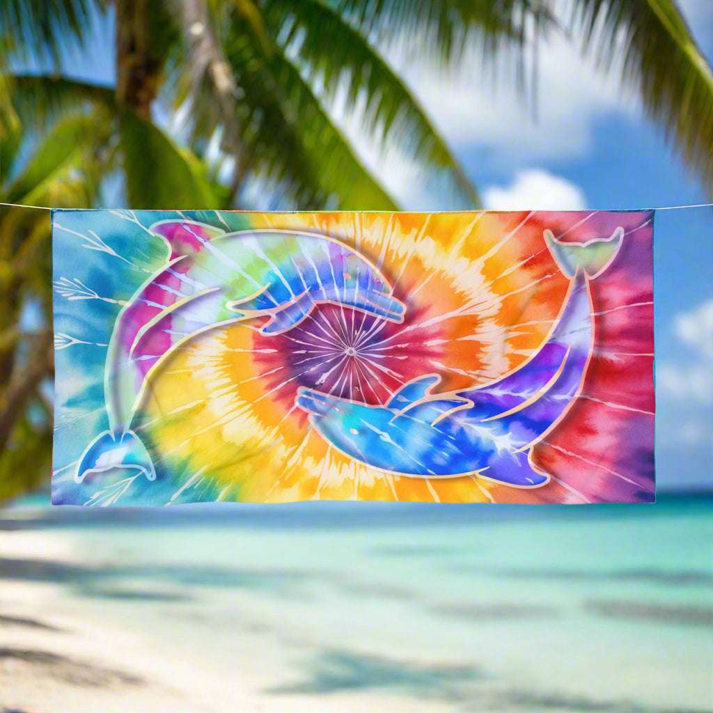 Tie-Dye Dolphin 🐬 Beach Towel ⛱️