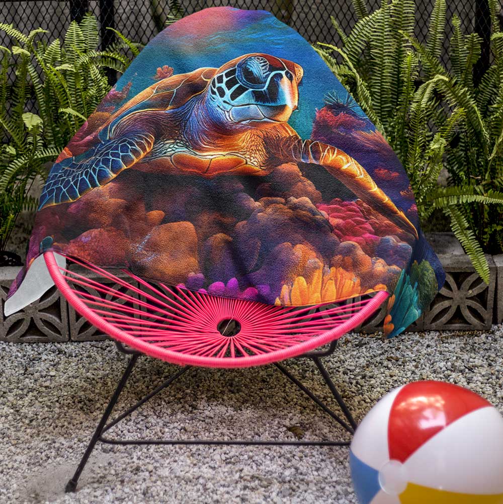 Ocean Turtle Beach Towel 🌴  Fun Summer Accessory