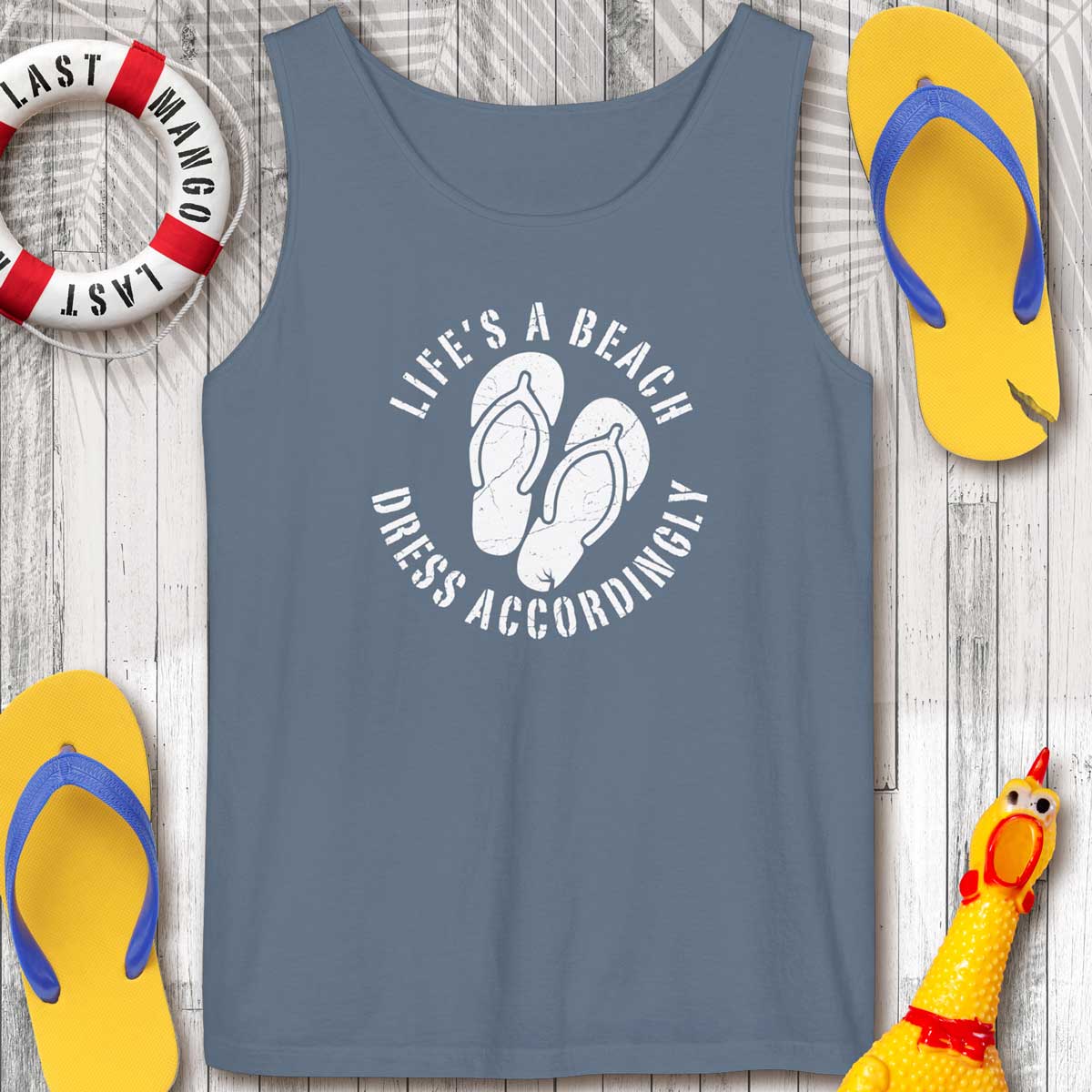 Life's A Beach 🌴 Garment-Dyed Beach Vibes Tank Top