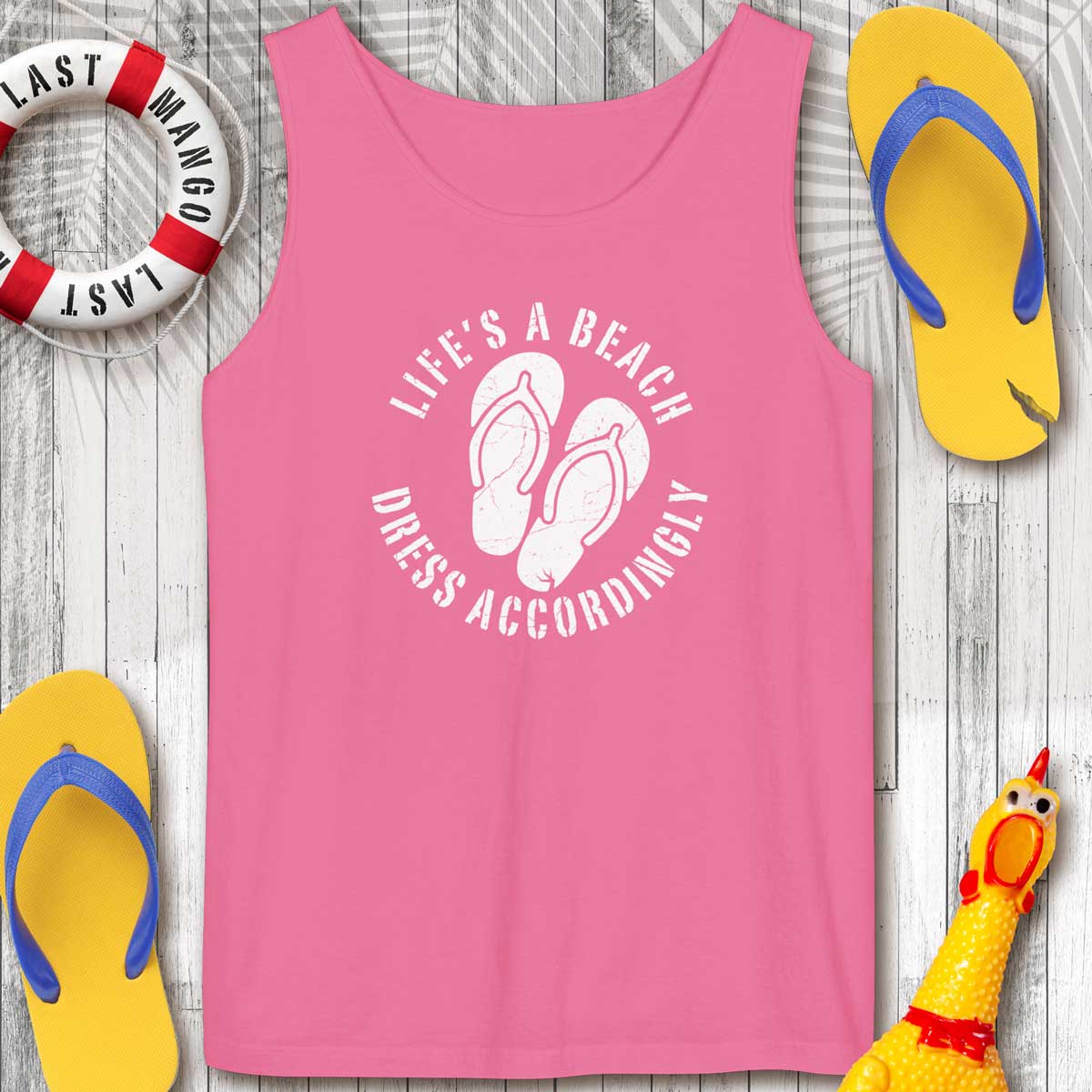 Life's A Beach 🌴 Garment-Dyed Beach Vibes Tank Top