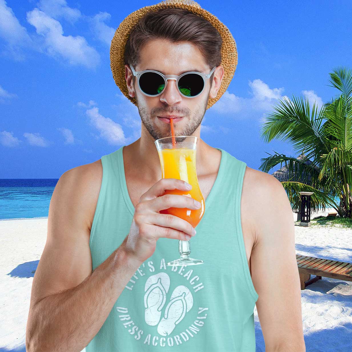 Life's A Beach 🌴 Garment-Dyed Beach Vibes Tank Top