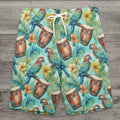 Men's Hawaiian Parrot Head Board Shorts
