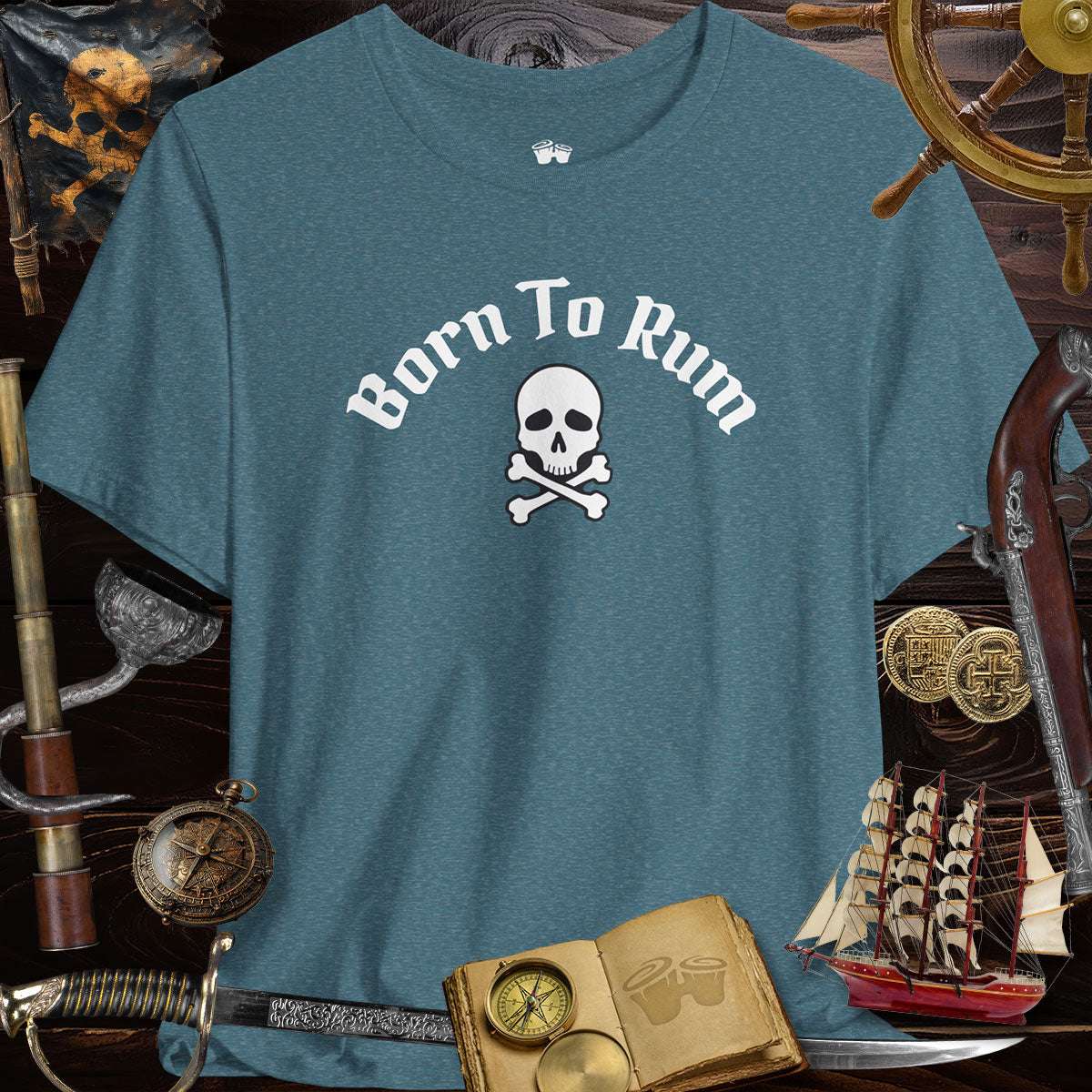 Born to Rum  🏴‍☠️ Jolly Roger Pirate Skull | Casual Bella Canvas T-Shirt