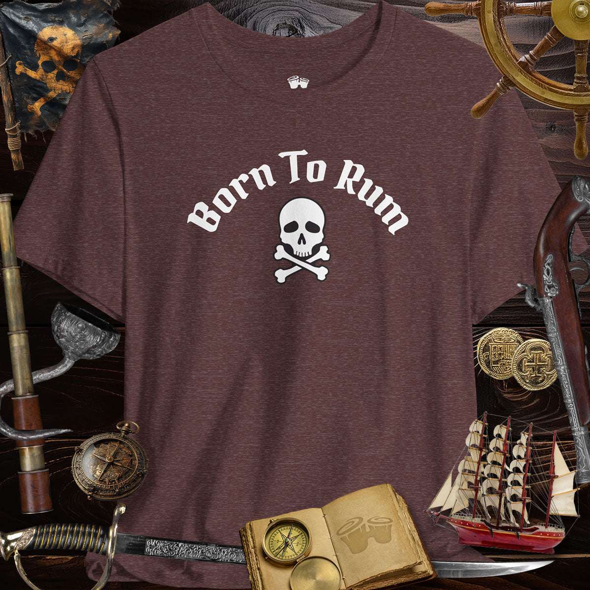 Born to Rum  🏴‍☠️ Jolly Roger Pirate Skull | Casual Bella Canvas T-Shirt