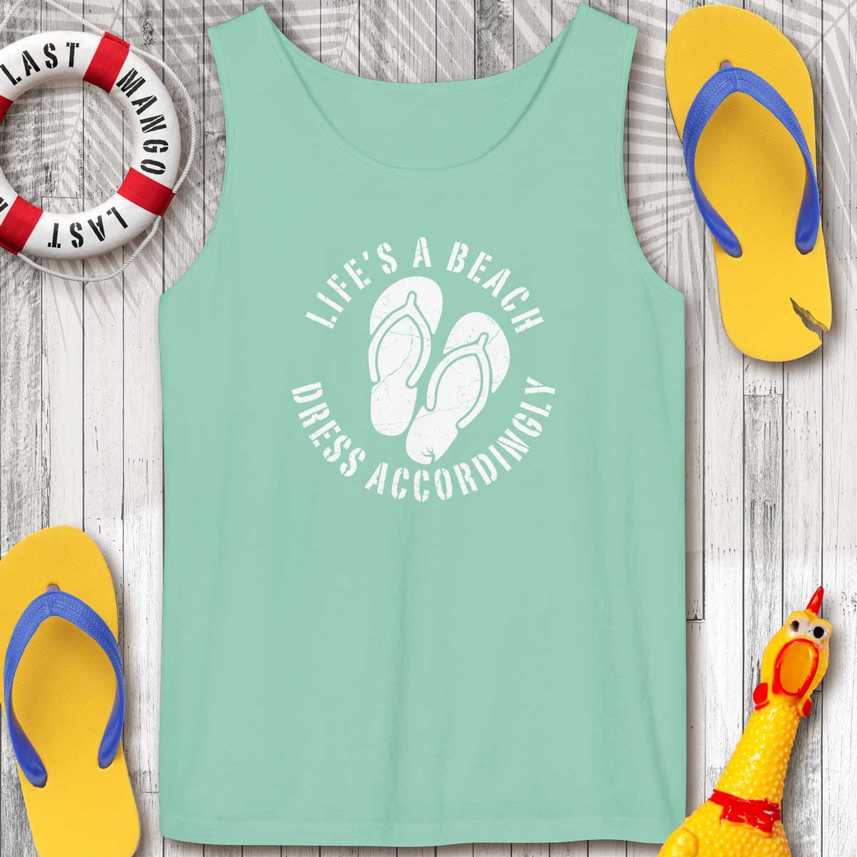 Life's A Beach 🌴 Garment-Dyed Beach Vibes Tank Top