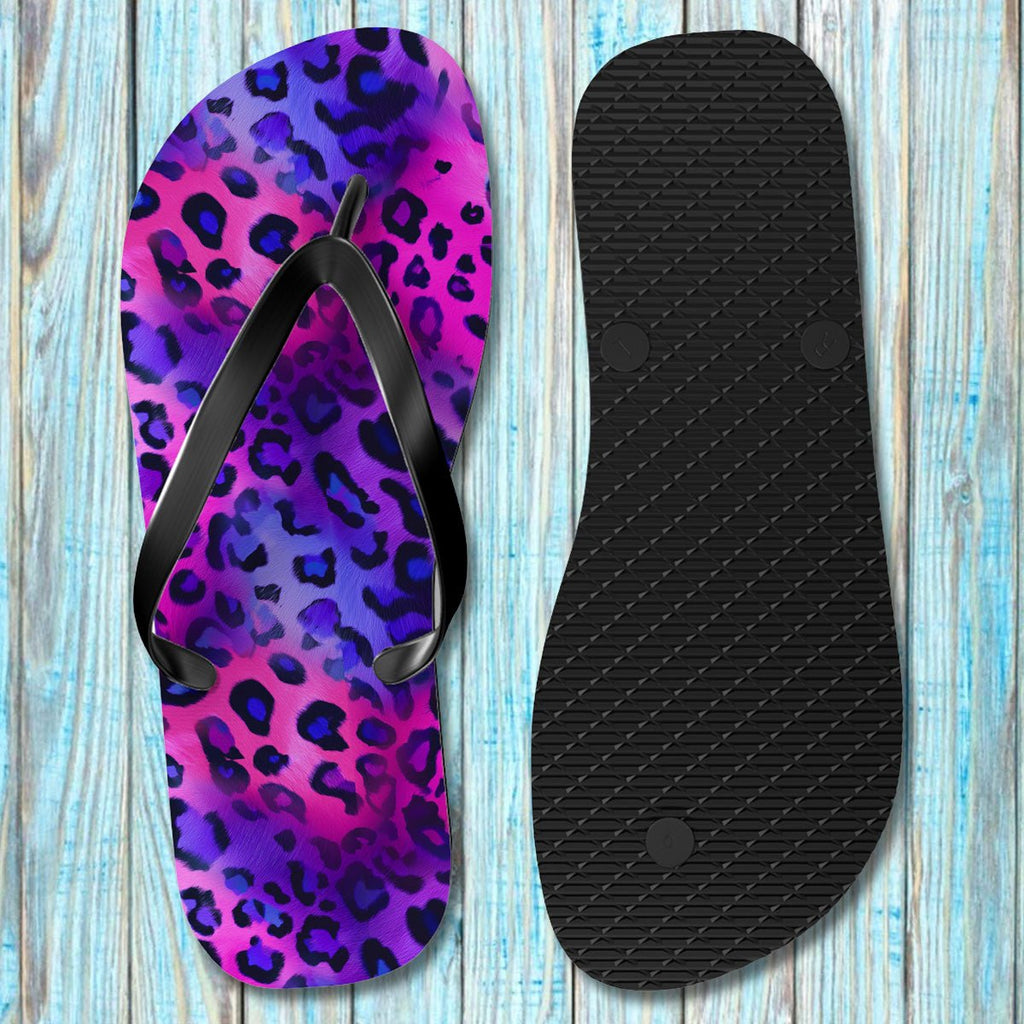 Leopard Spot Flip Flops 🌴 Fun Beach Sandals