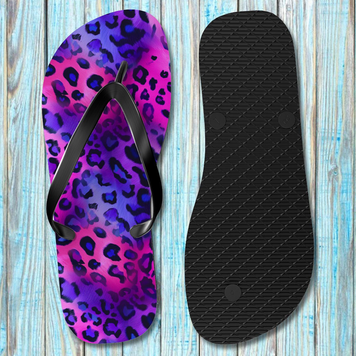 Leopard Spot Flip Flops 🌴 Fun Beach Sandals