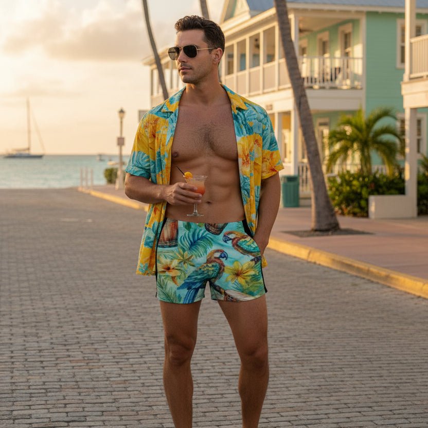 Men's Parrothead Bathing Suit 🦜 Quick Dry Swim Trunks
