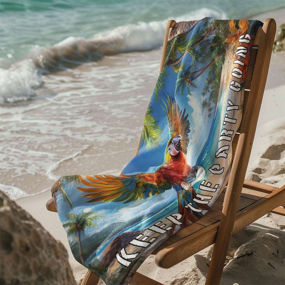 ParrotHead Beach Towel 🌴 Jimmy's Lost Shaker of Salt 🧂