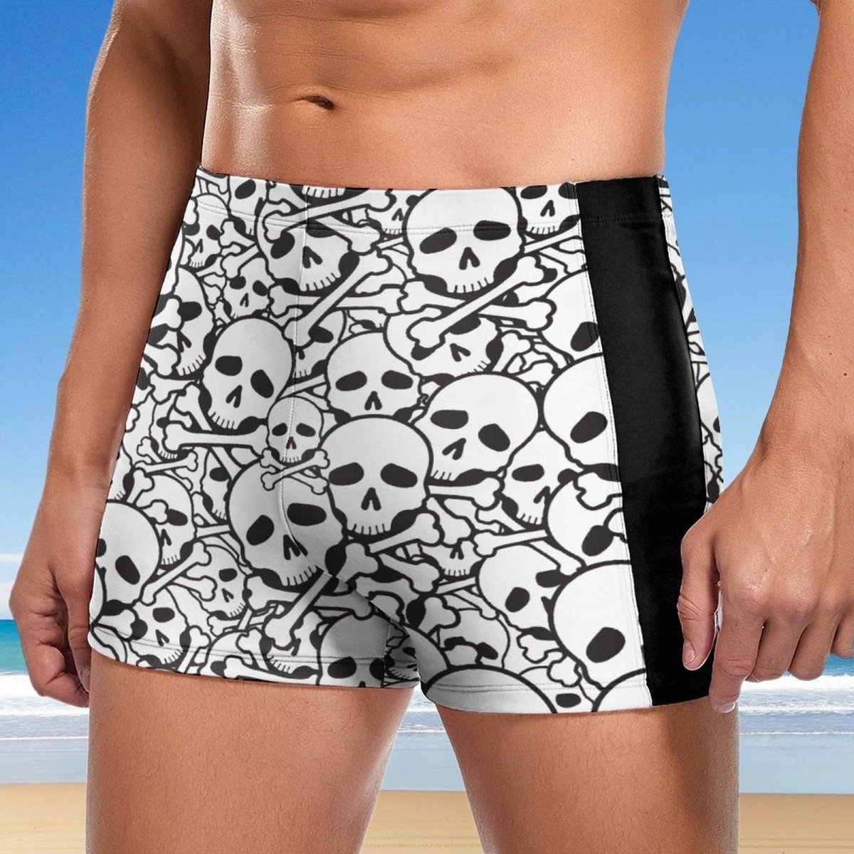Pirate Skulls Men's Bathing Suit ☠️ Performance Swimwear