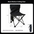 Foldable Outdoor Camping Chair with Side Pocket - Portable Oxford Cloth Beach & Fishing Chair