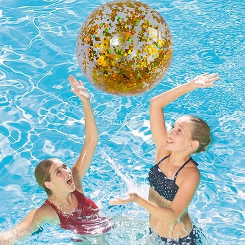 40/60cm Inflatable Glitter Beach Ball  Perfect for Summer Pool Parties!