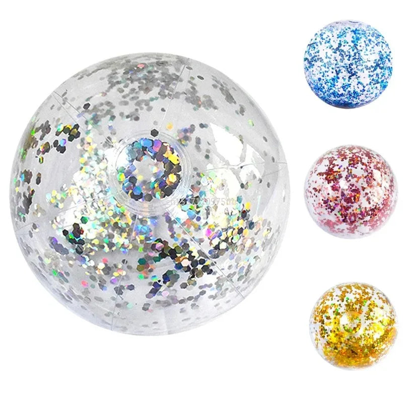 40/60cm Inflatable Glitter Beach Ball  Perfect for Summer Pool Parties!