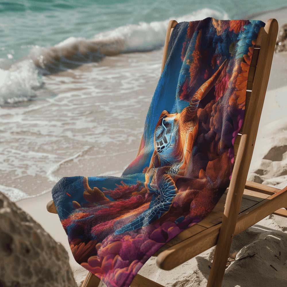 Ocean Turtle Beach Towel 🌴  Fun Summer Accessory