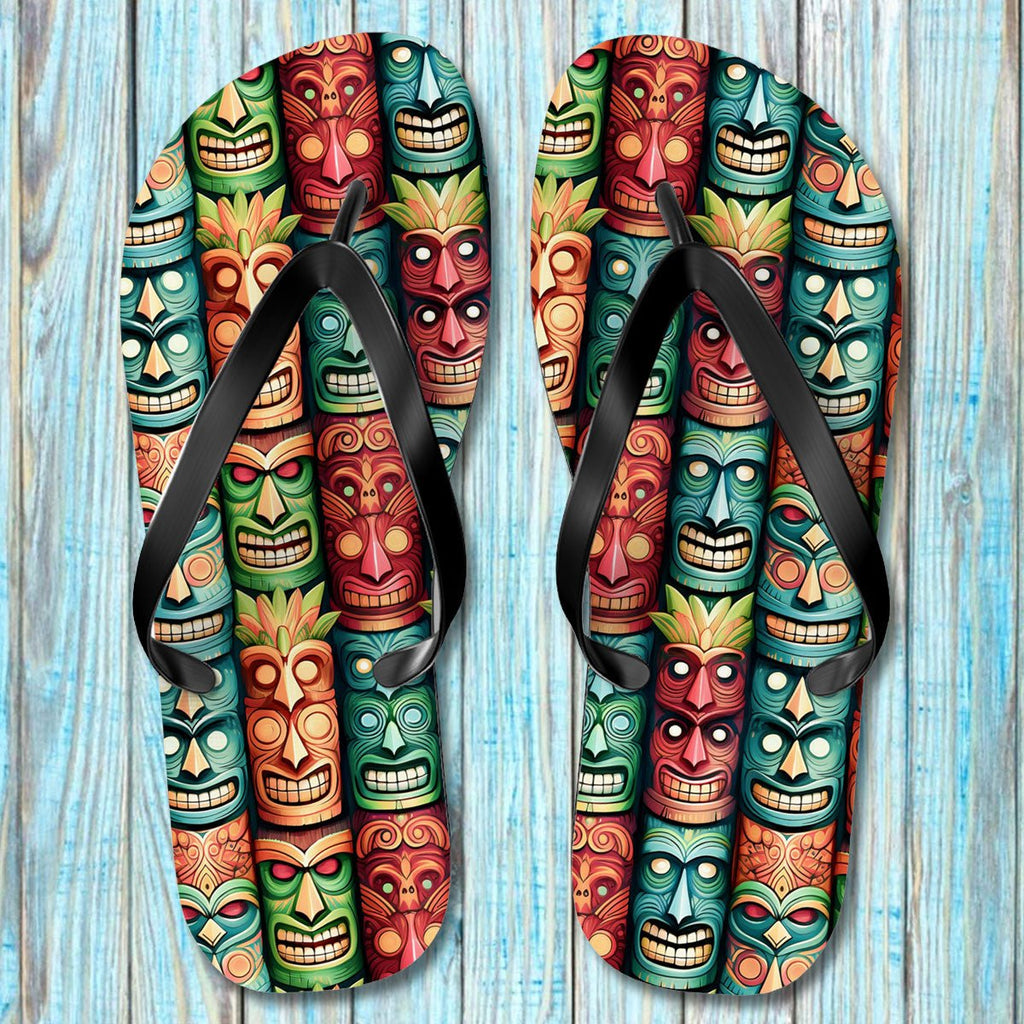 Tiki Beach Flip Flops 🌴 Hawaiian Style Beach Sandals