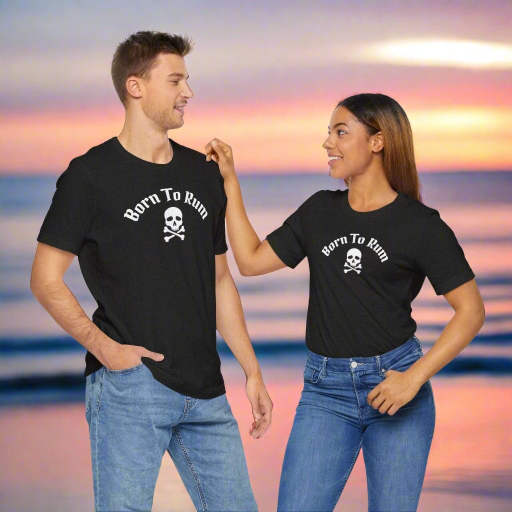Born to Rum  🏴‍☠️ Jolly Roger Pirate Skull | Casual Bella Canvas T-Shirt