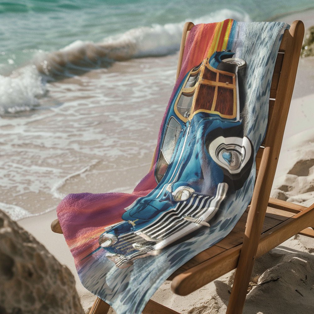 Vintage Woody Wagon Cruiser 🌴 Beach Towel