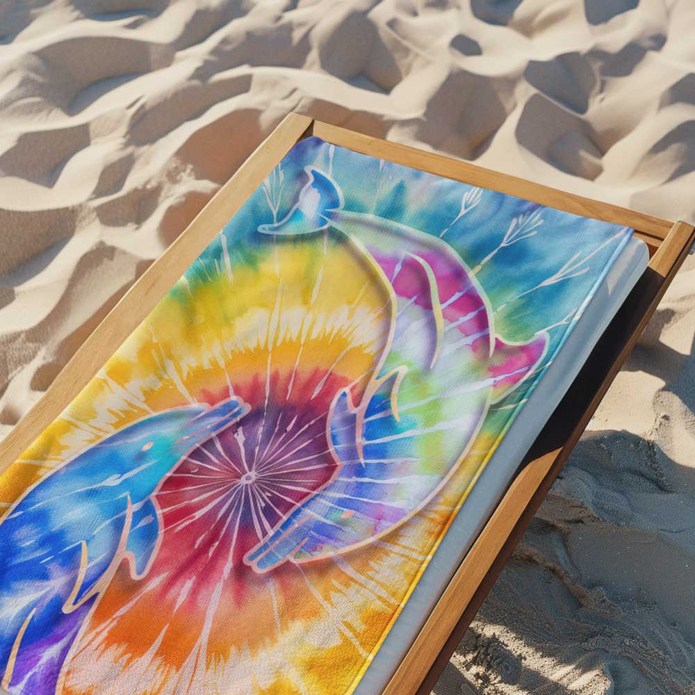 Tie-Dye Dolphin 🐬 Beach Towel ⛱️