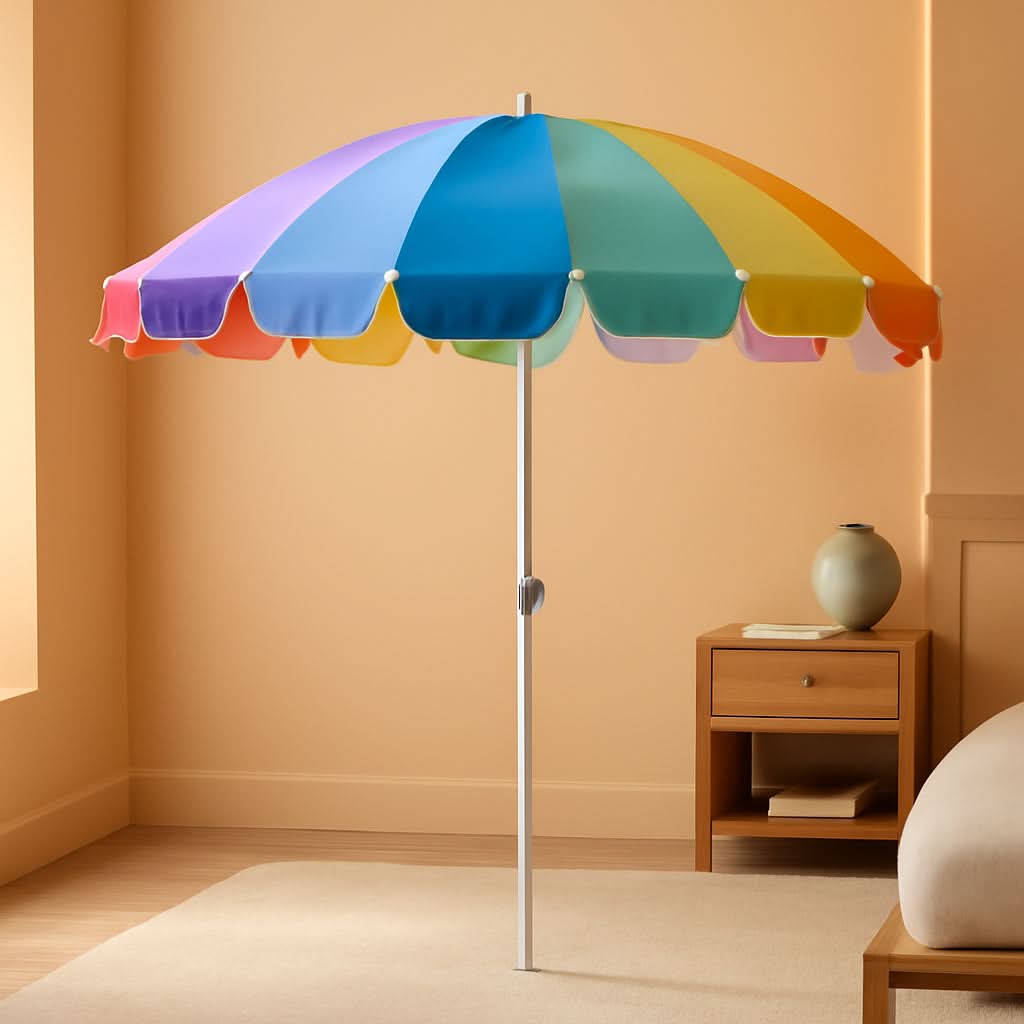 7.5Ft Heavy Duty Beach Umbrella UV 50 Protection Tilt