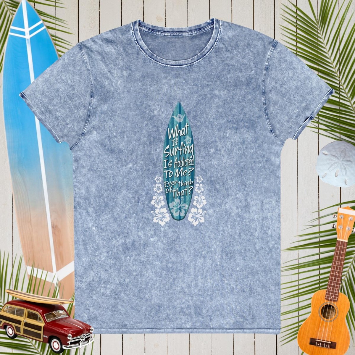 Surf Addiction Denim T-Shirt for Chronic Surfers