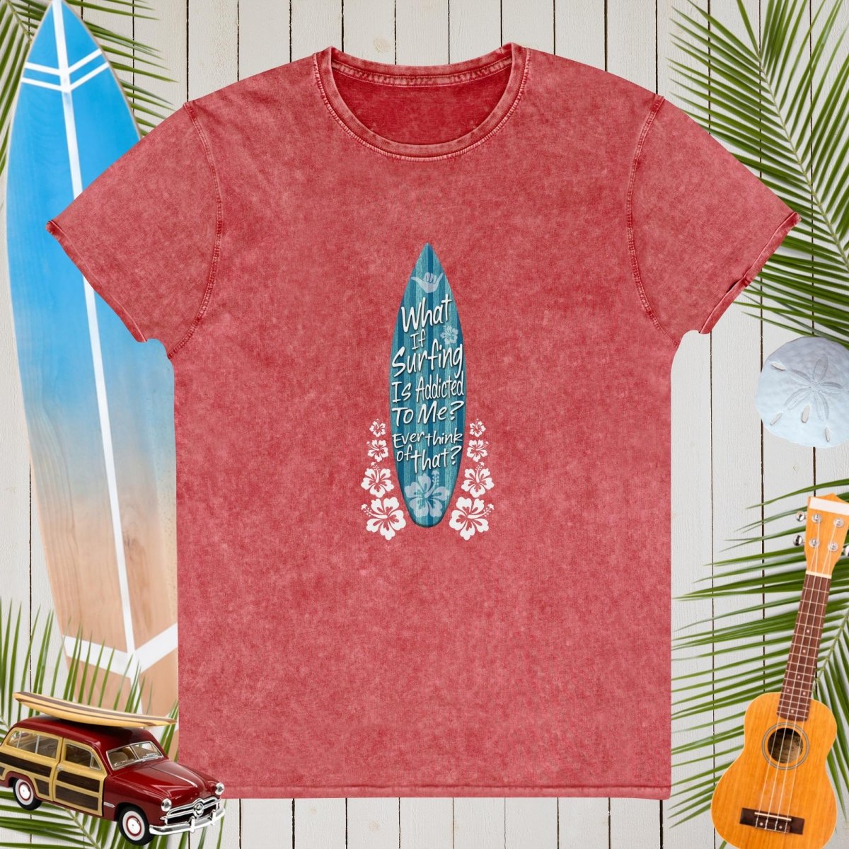 Surf Addiction Denim T-Shirt for Chronic Surfers