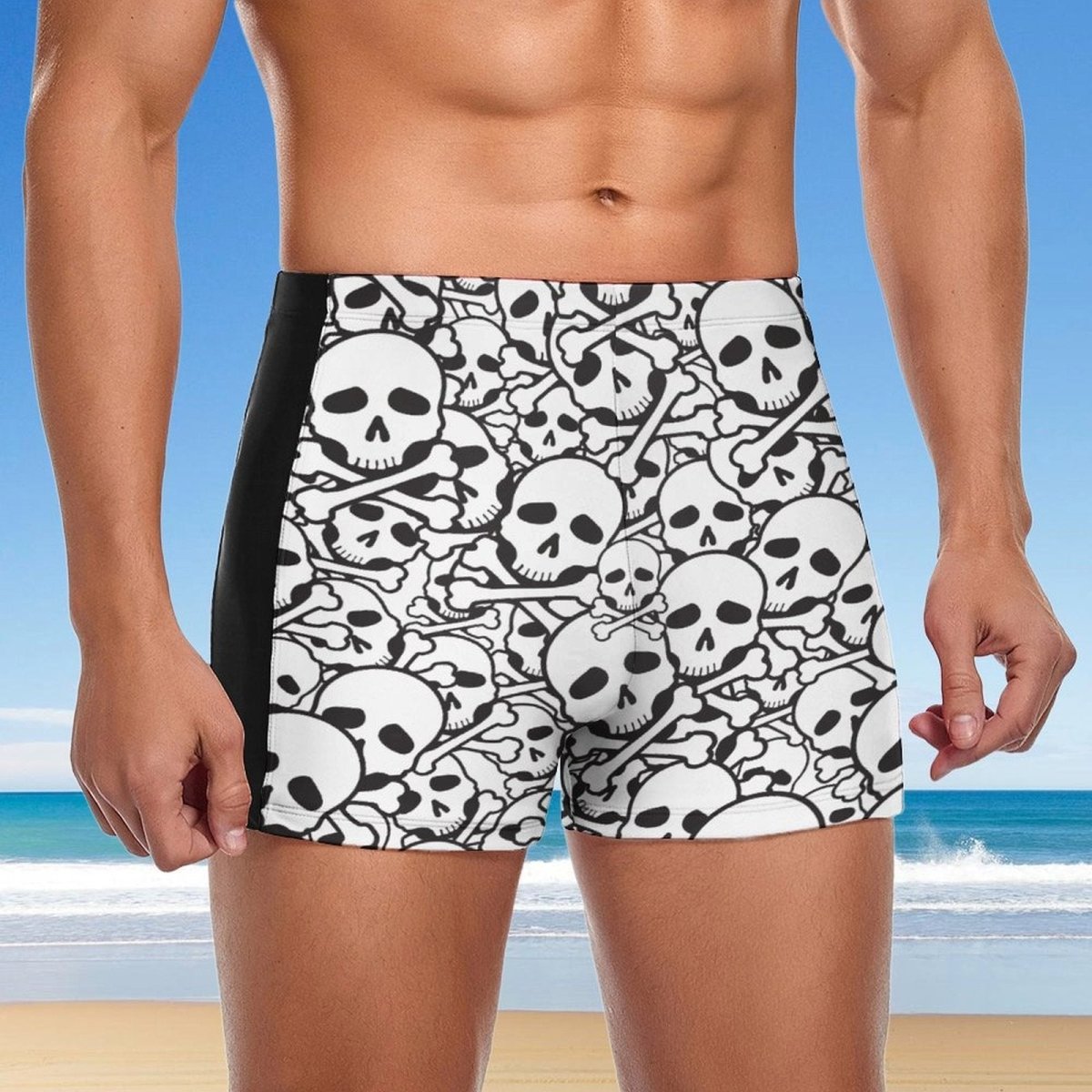Pirate Skulls Men's Bathing Suit ☠️ Performance Swimwear