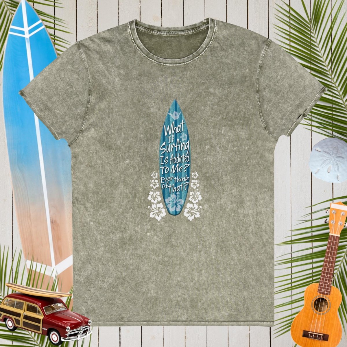 Surf Addiction Denim T-Shirt for Chronic Surfers