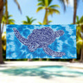Tie Dye Beach Towel ⛱️ Zen Sea Turtle Design