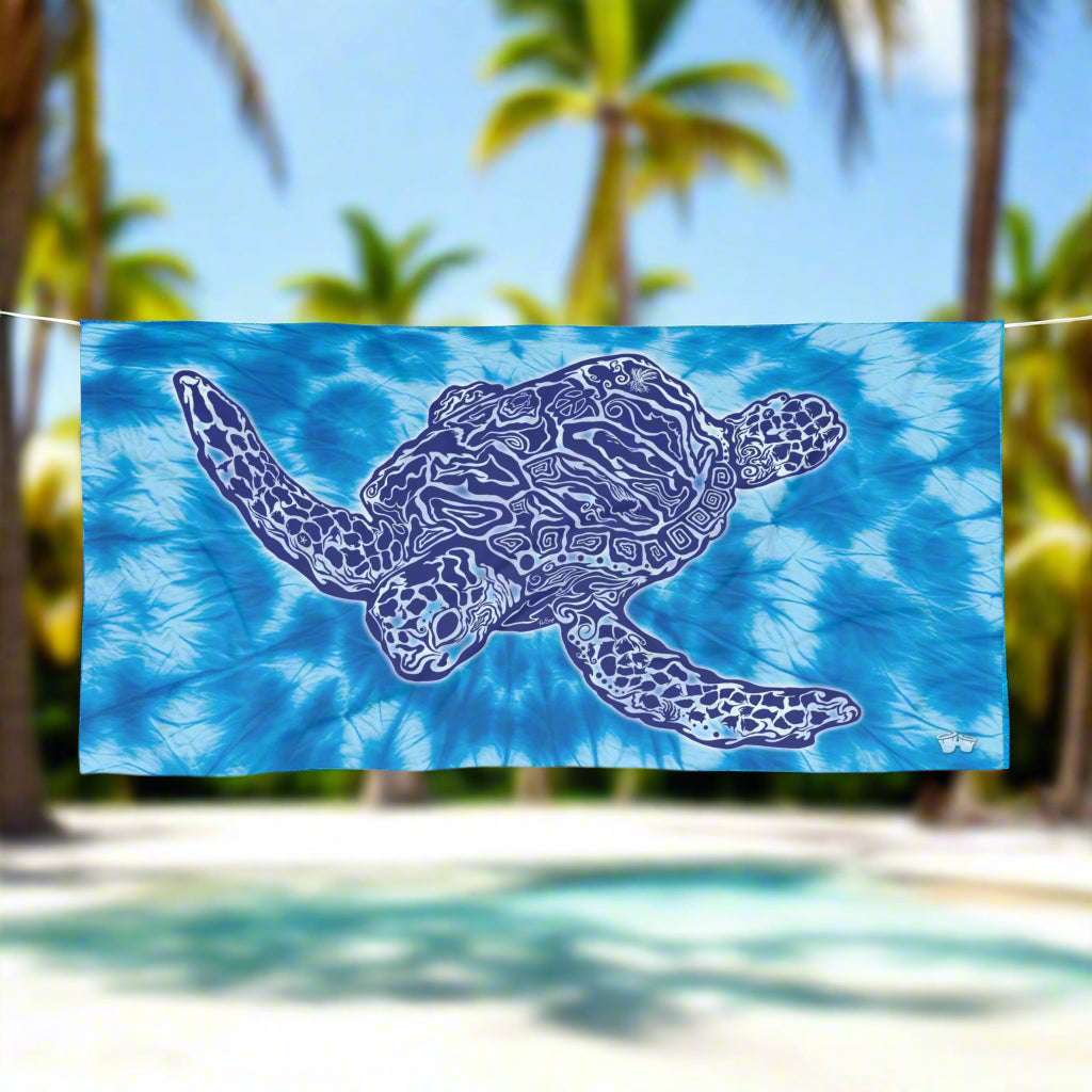 Tie Dye Beach Towel ⛱️ Zen Sea Turtle Design