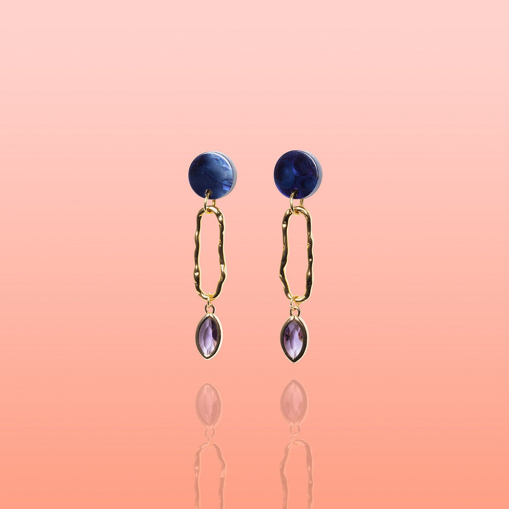 Marina Deep Blue Oval Hoops